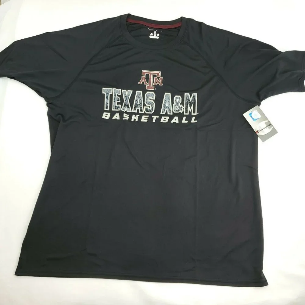 Champion Mens Black Texas A&M Aggies Basketball Comfort Pullover T Shirt Size XL - Picture 1 of 14